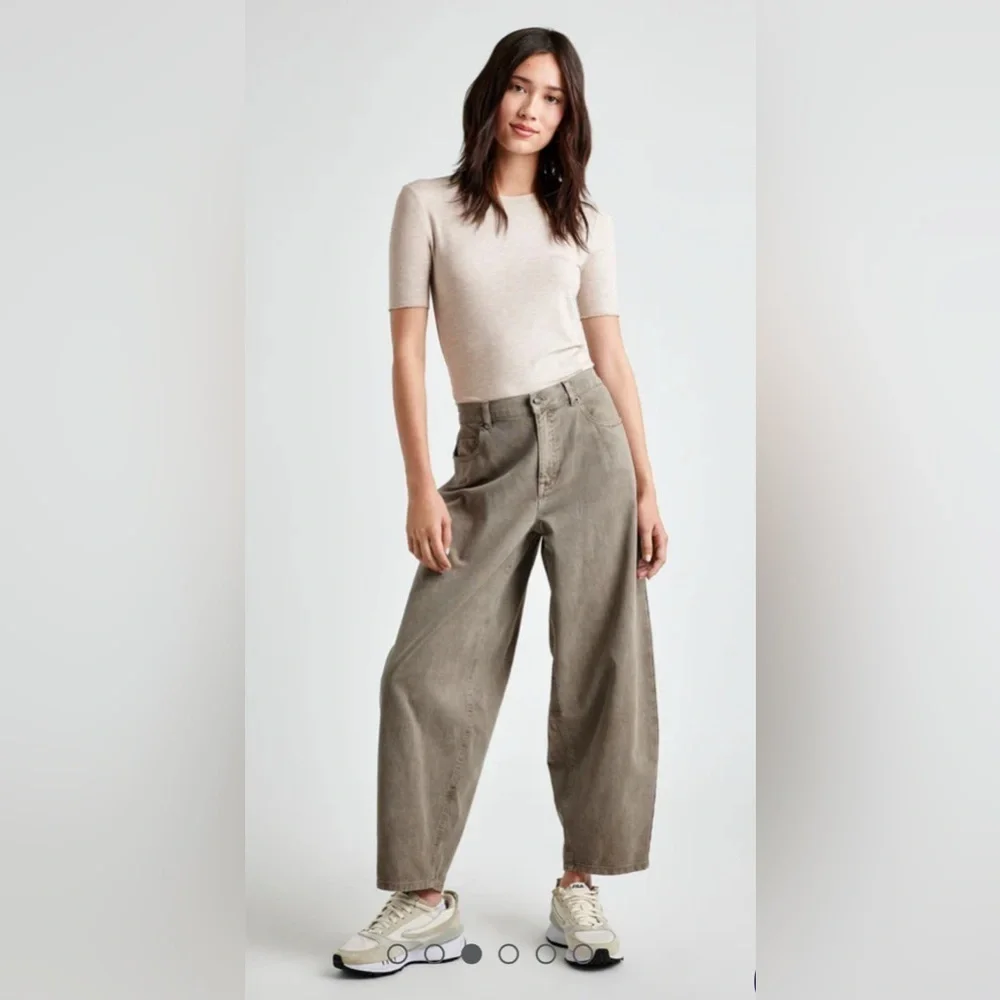 NWT SPLENDID Carson Barrel Leg Pant in Tawny Cappuccino Khaki Size XS - Picture 2 of 10